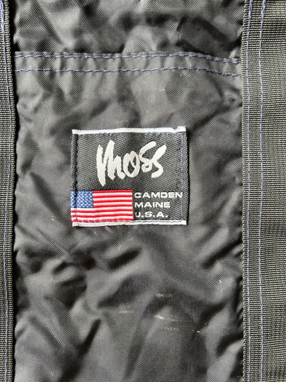 Vintage Moss nylon shoulder and tote bag from Camden, Maine - Black